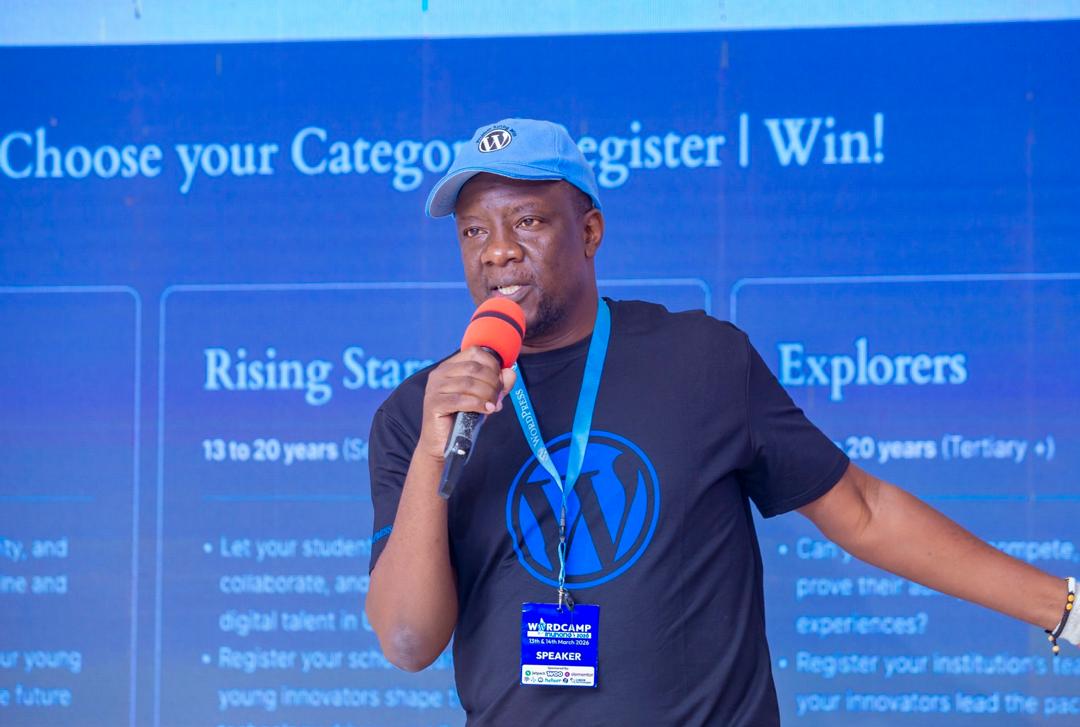 Stephen Dumba Speaking at WordCamp Mukono 2026